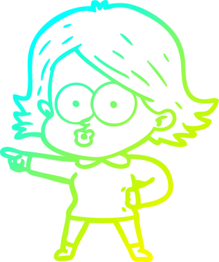 Bir insan tarafından somurtulmuş çizgi film kızı çizimi.