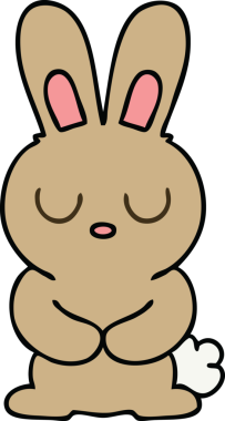 Bir insan tarafından çizilmiş garip çizgi film tavşanı.