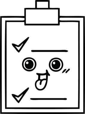 Bir insan tarafından çizilmiş bir kontrol listesinin çizgi çizimi