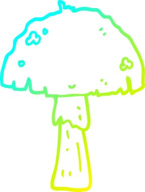 Bir insan tarafından çizilmiş bir mantarın soğuk gradyan çizimi