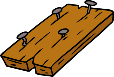 Bir insan tarafından çizilmiş bir tahtaya çivi karalaması.