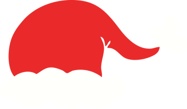 Bir insan tarafından çizilmiş karalama Noel Baba şapkası.