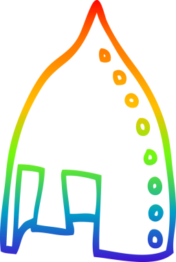 Gökkuşağı gradyan çizgi çizimi Bir insan tarafından çizilmiş viking miğferi