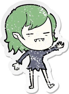 Bir insan tarafından çizilmiş ölümsüz vampir bir kızın sıkıntılı çıkartması.