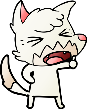 Bir insan tarafından çizilmiş kızgın çizgi film tilkisi.