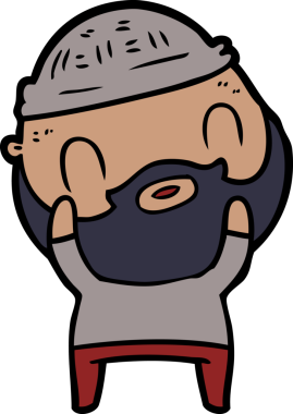 Bir insan tarafından çizilmiş sakallı bir adam.