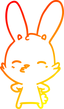 Bir insan tarafından çizilmiş meraklı bir tavşan çizgi filmi.