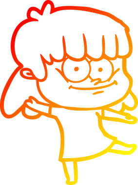 Bir insan tarafından çizilmiş gülümseyen bir karikatür çizimi