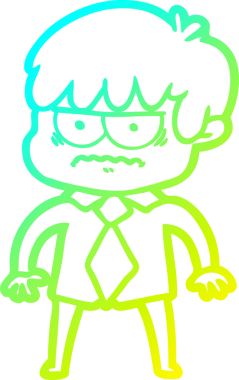 Bir insan tarafından çizilmiş soğuk gradyan çizgi film karakteri.