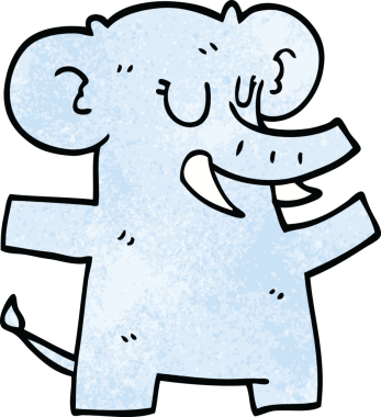 Bir insan tarafından çizilmiş karalama fili dansı