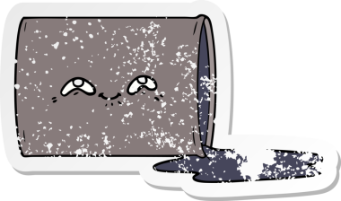 Bir insan tarafından çizilmiş karikatür petrol varilinin sıkıntılı çıkartması.