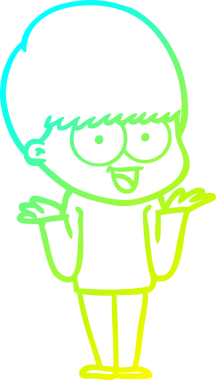 Bir insan tarafından çizilmiş mutlu çizgi film çocuğu çizimi.