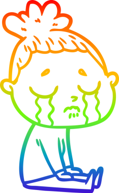 Bir insan tarafından çizilmiş ağlayan bir karikatür çizimi.