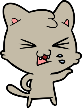 Bir insan tarafından çizilmiş kedi tıslaması.