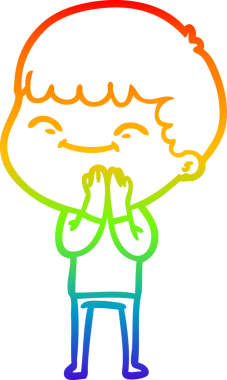 gökkuşağı gradyan çizgi çizimi bir insan tarafından çizilmiş mutlu bir çocuk