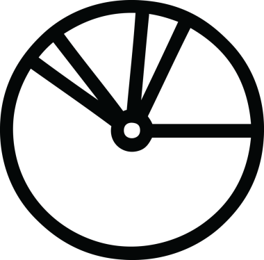 Bir insan tarafından çizilmiş pasta grafiği simgesi