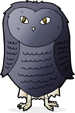 bir insan tarafından çizilmiş bir baykuş.