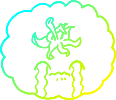 Bir insan tarafından çizilmiş ağlayan bir karikatür çizimi.