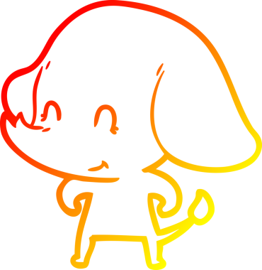 Bir insan tarafından çizilmiş şirin bir fil çizimi.