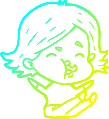 Bir insan tarafından çizilmiş bir karikatür kızı çizimi.