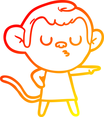 Bir insan tarafından çizilen sakin maymun çizgi çizimi.