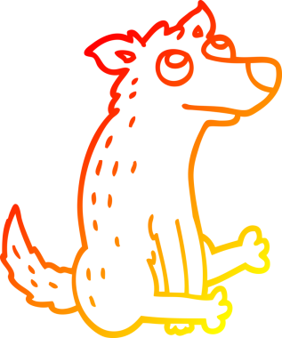 Bir insan tarafından çizilmiş çizgi film köpeğinin sıcak çizgi çizimi