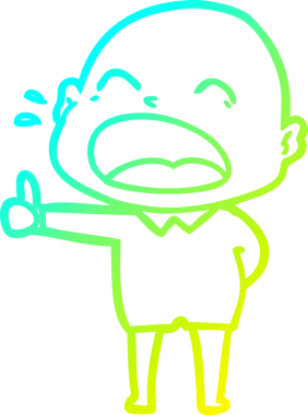 Bir insan tarafından çizilmiş kel adam diye bağıran bir çizgi film çizimi.