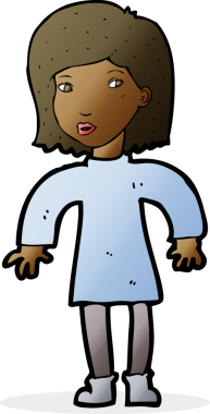 bir insan tarafından çizilmiş dikkatli bir kadın.