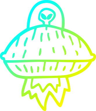 Bir insan tarafından çizilmiş bir uzay gemisinin soğuk gradyan çizimi.