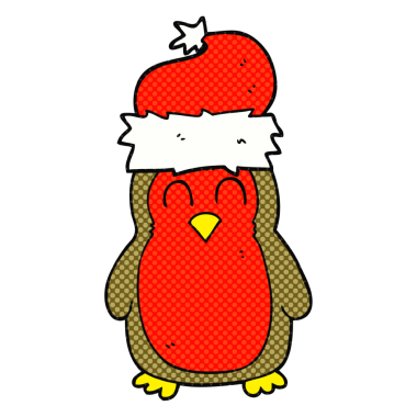 Bir insan tarafından çizilmiş serbest çizim noel robini.