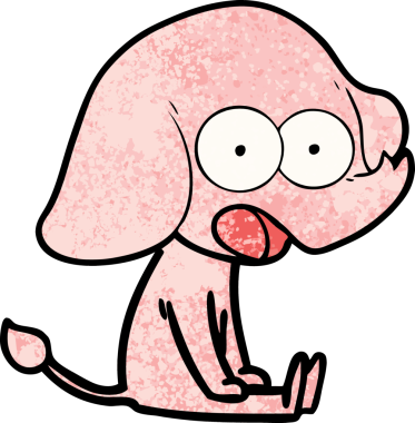 Bir insan tarafından çizilmiş şirin bir fil.