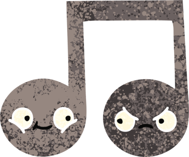 Bir insan tarafından çizilmiş bir notanın retro çizim tarzı karikatürü