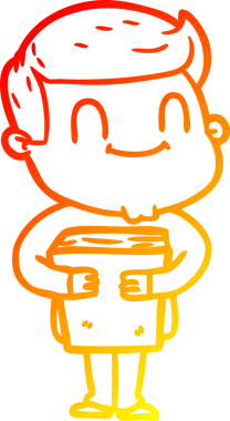 Bir insan tarafından çizilmiş, karikatür dostu bir adamın sıcak çizgi çizimi