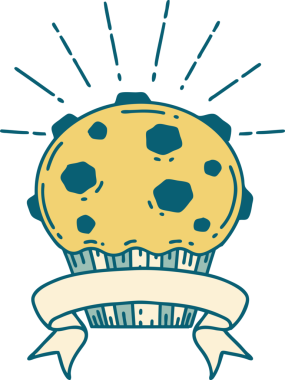 Bir insan tarafından çizilmiş dövmeli çikolatalı kek.