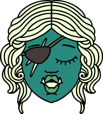 Retro Dövme Biçimli Ork karakteri bir insan tarafından çizilmiş