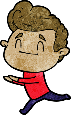 Bir insan tarafından çizilmiş bir karikatür adam.