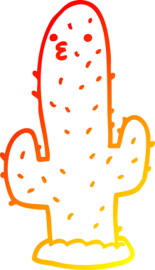 Bir insan tarafından çizilmiş bir kaktüsün sıcak çizgi çizimi