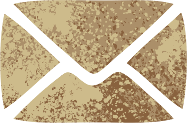 Bir insan tarafından çizilmiş kağıt zarfın retro çizim tarzı karikatürü