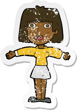 Bir insan tarafından çizilmiş heyecanlı bir karikatürün gerilimli yapıştırması.