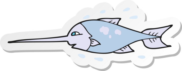 Bir insan tarafından çizilmiş kılıç balığının çıkartması.