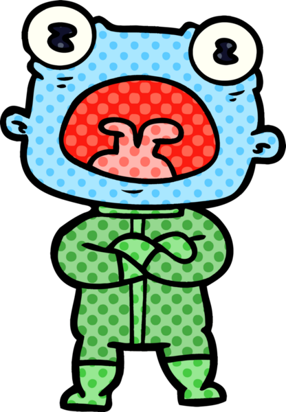 Bir insan tarafından çizilmiş garip uzaylı çizgi filmi.