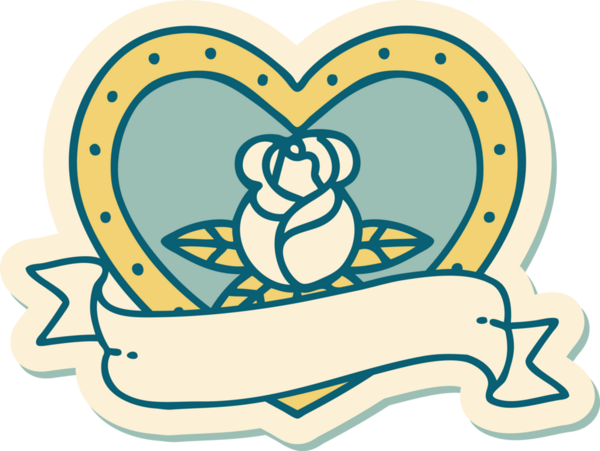 Bir insan tarafından çizilmiş, geleneksel kalp şeklinde dövme çıkartması.