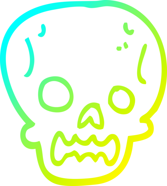 Bir insan tarafından çizilen cadılar bayramı kafatası karikatürü.