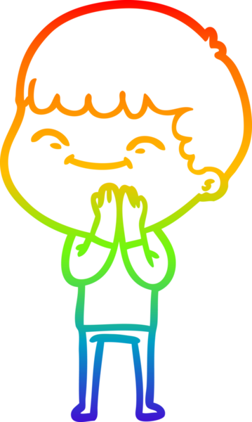 gökkuşağı gradyan çizgi çizimi bir insan tarafından çizilmiş mutlu bir çocuk