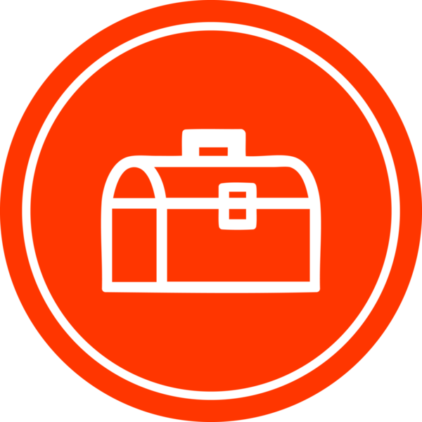 bir insan tarafından çizilen araç kutusu dairesel simgesi