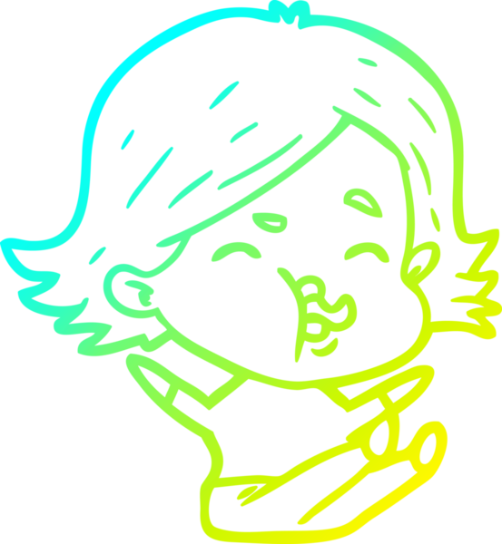 Bir insan tarafından çizilmiş bir karikatür kızı çizimi.