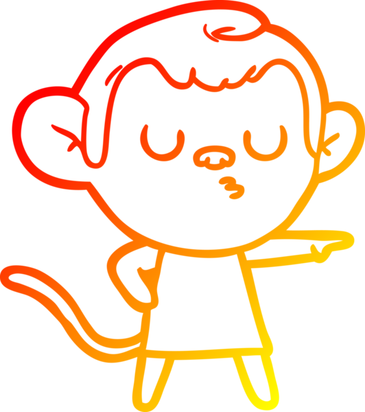 Bir insan tarafından çizilen sakin maymun çizgi çizimi.