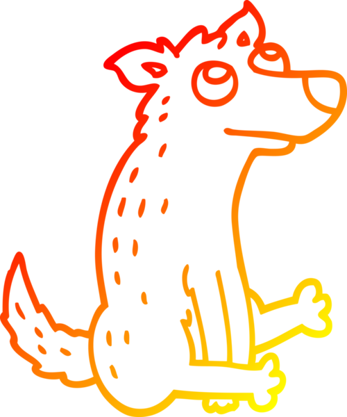 Bir insan tarafından çizilmiş çizgi film köpeğinin sıcak çizgi çizimi