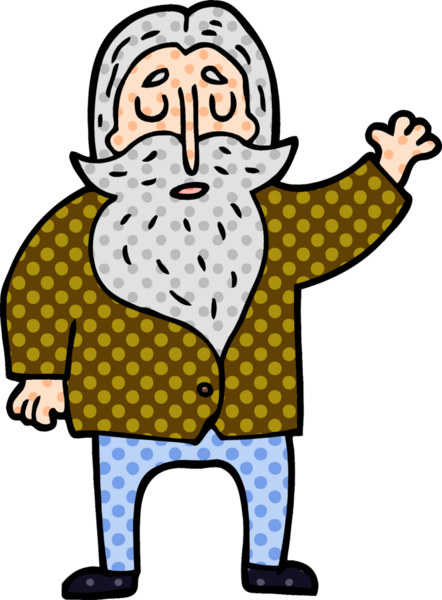 Bir insan tarafından çizilmiş karalama sakallı adam.