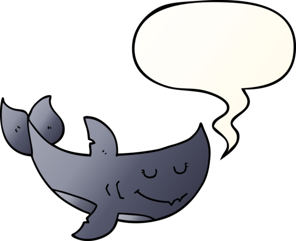 Bir insan tarafından çizilmiş, konuşma baloncuklu çizgi film köpekbalığı.